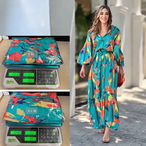 Autumn winter print style single breasted skirt with lapel 3