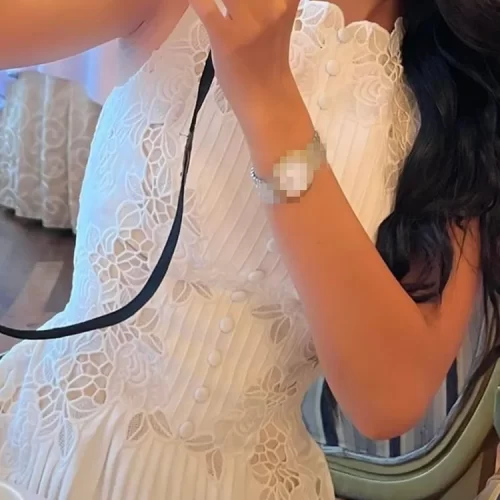 SMTHMA Women 2024 New Fashion White Sleeveless Summer Dress Ladies Lace Rose Embroidery Flower Elegant Long 2