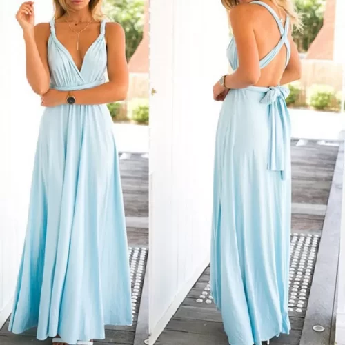 Sexy Women Multiway Wrap Convertible Boho Maxi Club Red Dress Bandage Long Dress Party Bridesmaids Infinity 3