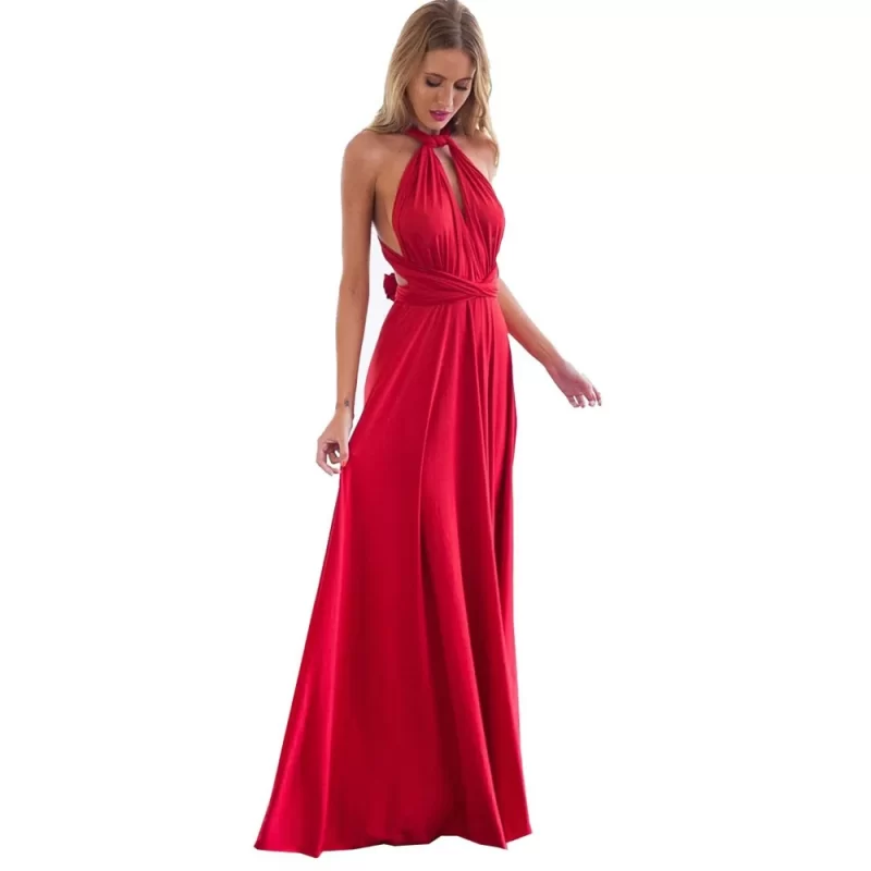 Sexy Women Multiway Wrap Convertible Boho Maxi Club Red Dress Bandage Long Dress Party Bridesmaids Infinity