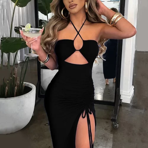 Sleeveless Backless Midi Dress – Sexy Clubwear for Women