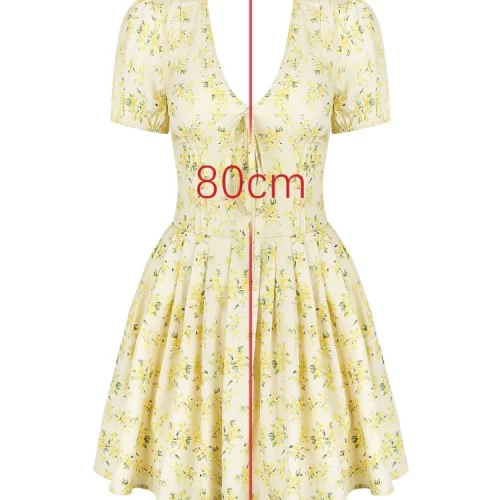 Suninheart Fashion Summer Dresses 2024 Sexy V Neck Puff Sleeve Tulle Dress Fluffy Print Holiday Party 4